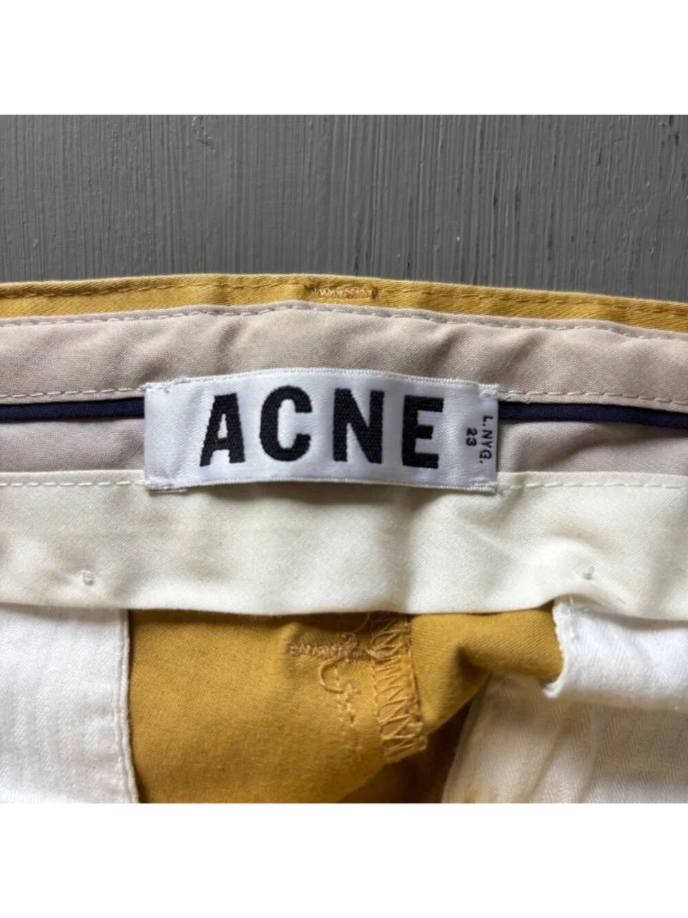 Acne Studios Men's Chino Pants Size 46 Yellow Mustard 30x27